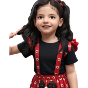 girl in black and red sticker