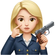 Girl pointing gun at her head sticker