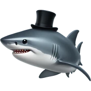 Shark with a top hat sticker