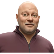 bald man with facial hair sticker