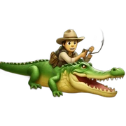 crocodile hunt western sticker