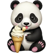 Panda eating ice cream sticker