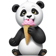 Panda eating ice cream sticker