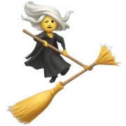 Flying broom sticker