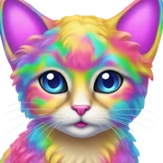 Lisa frank angel cat  sticker