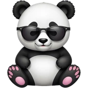 Panda rock style with sunglasses sticker