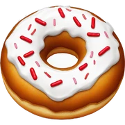 donut with white icing and red sprinkles sticker