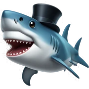 Shark with a top hat sticker