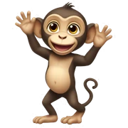 Baby monkey waving sticker
