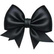 Black satin bow sticker