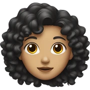 girl with curly black long hair sticker