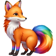 Fox with rainbow tails sticker