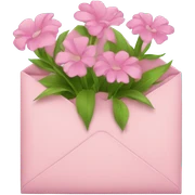 pink envelope with flowers sticker