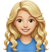 White girl with long wavy hair sticker