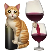cat on wine sticker