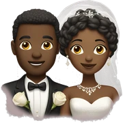 African bride and groom sticker