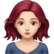 Beautiful long burgundy haired girl, shrugging shoulders sticker