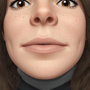 freckled girl with black eyes sticker