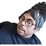 relaxed man with glasses sticker