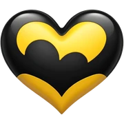 Half black and yellow heart sticker