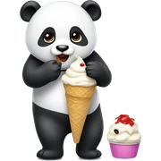 Panda eating ice cream sticker