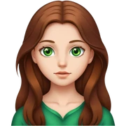 girl with long brown hair, green eyes  sticker