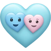 two pastel blue hearts sticker