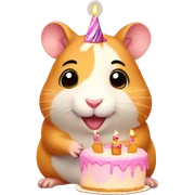 Birthday Hamster with a birthday cake  sticker