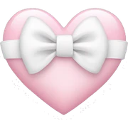 baby pink heart with white bow sticker