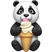 Panda eating ice cream sticker