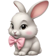 Baby bunny with coquette bow on ear sticker