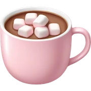Light Pink mug of hot chocolate with marshmallows  sticker