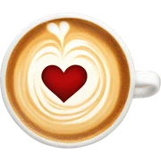 Latte with heart latte art sticker