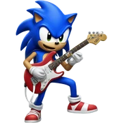 Sonic playing electric guitar  sticker