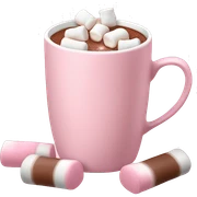 Light Pink mug of hot chocolate with marshmallows  sticker