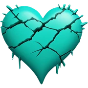 Broken teal heart sticker
