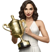 Gal gadot holding Wimbledon trophy  sticker