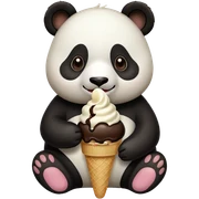 Panda eating ice cream sticker