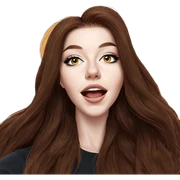 girl with long brown hair sticker