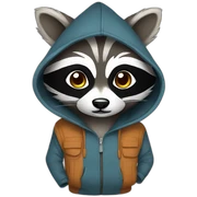 raccoon in hoodie sticker