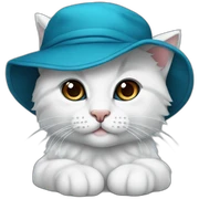 dunkelblaue Babykatze mit türkiser Wollmütze sticker