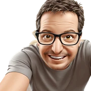 smiling boy with glasses sticker