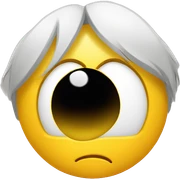 Yellow circle emoji with blank stare to the side  sticker