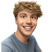 smiling boy in casual shirt sticker