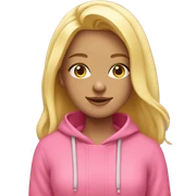 Blonde girl with pink hoodie  sticker