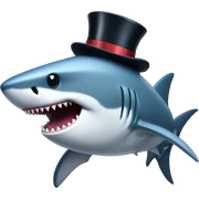 Shark with a top hat sticker