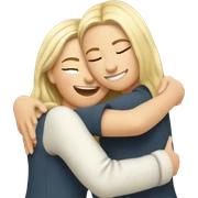 Hug two Caucasian girlfriends sticker