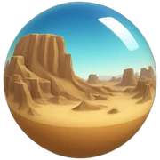 desert globe sticker