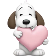 pastel pink heart with snoopy hugging woodstock in it sticker