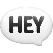 Text bubble that says hey sticker